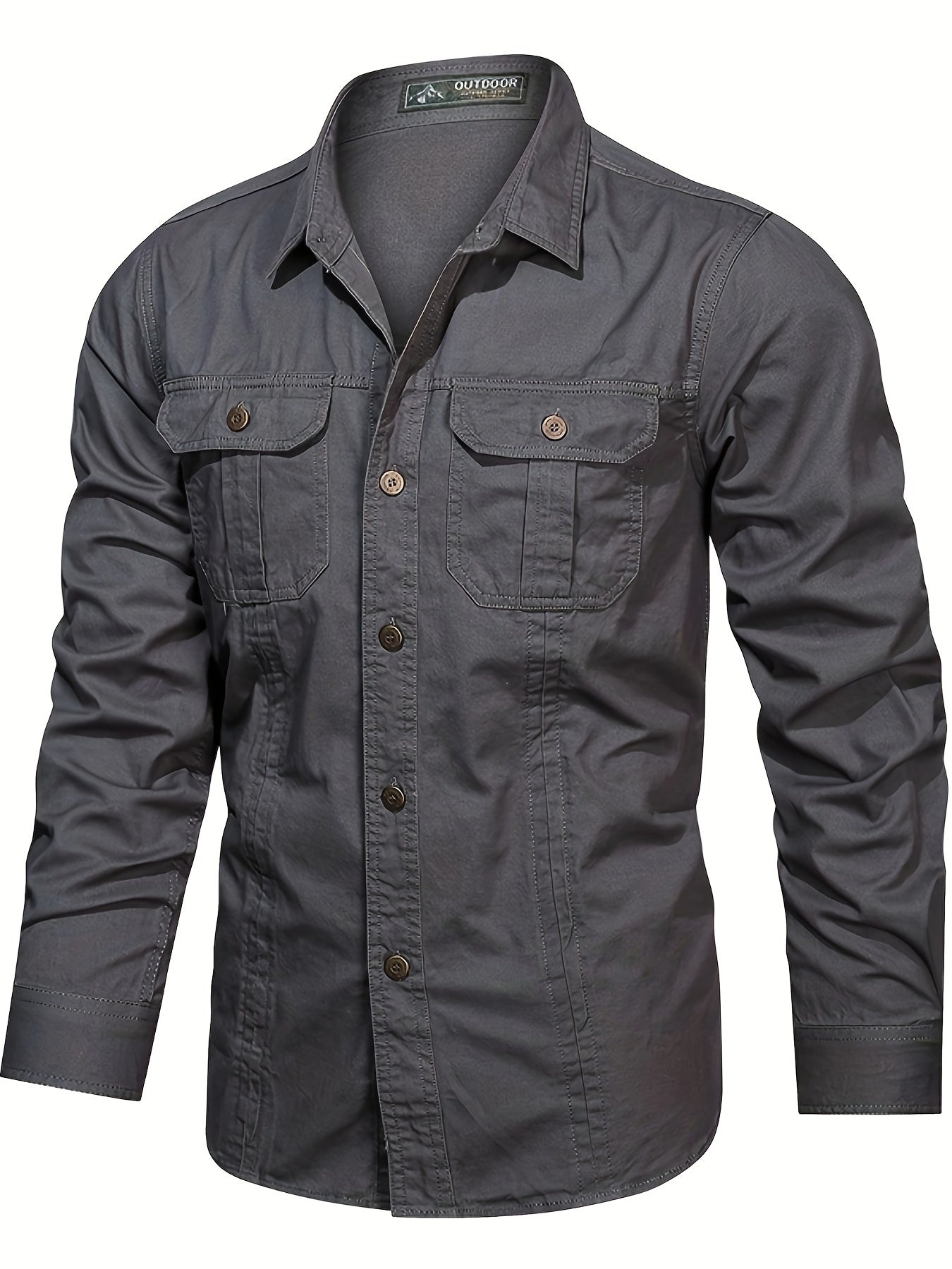 Men's casual long-sleeve shirt in outdoor style – Ideal for weekends and leisure activities