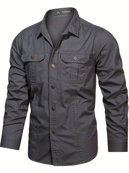 Men's casual long-sleeve shirt in outdoor style – Ideal for weekends and leisure activities