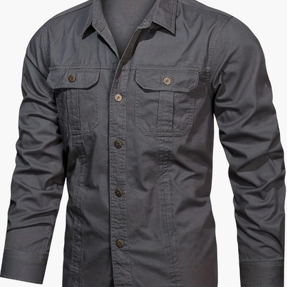 Men's casual long-sleeve shirt in outdoor style – Ideal for weekends and leisure activities
