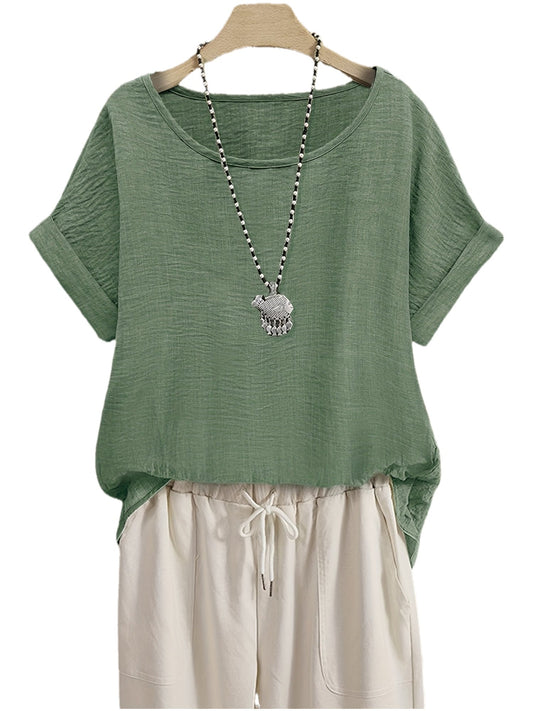 Blusa casual donna maniche corte stile chic per estate e tempo libero
