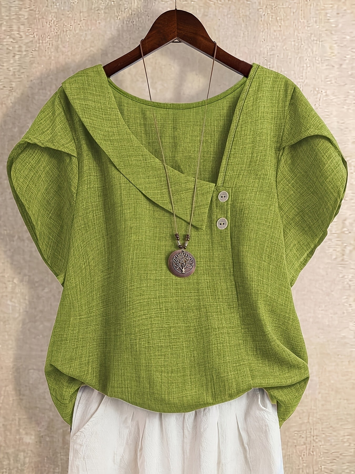 Blouse Tuniek Dames Asymmetrische Stijl Casual Elegant