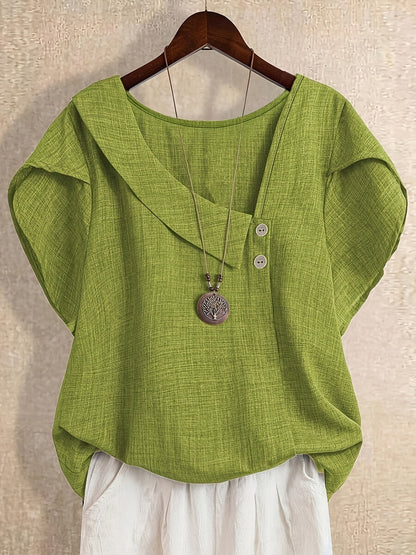 Blouse Tuniek Dames Asymmetrische Stijl Casual Elegant