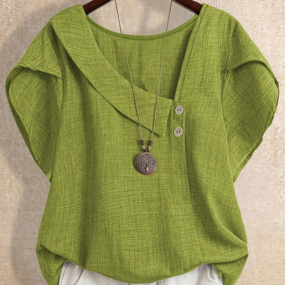 Blouse Tuniek Dames Asymmetrische Stijl Casual Elegant