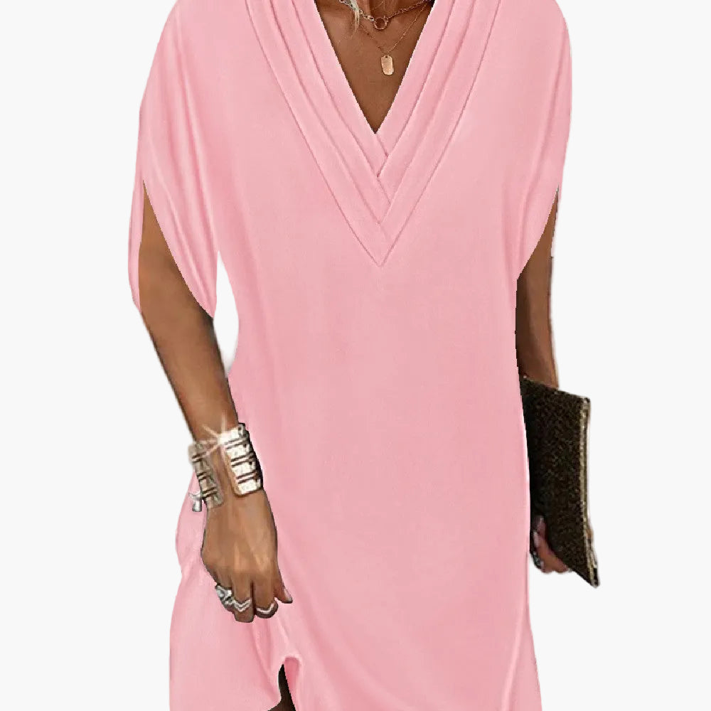 Casual elegant dress for women with split sleeves – Versatile stylish design