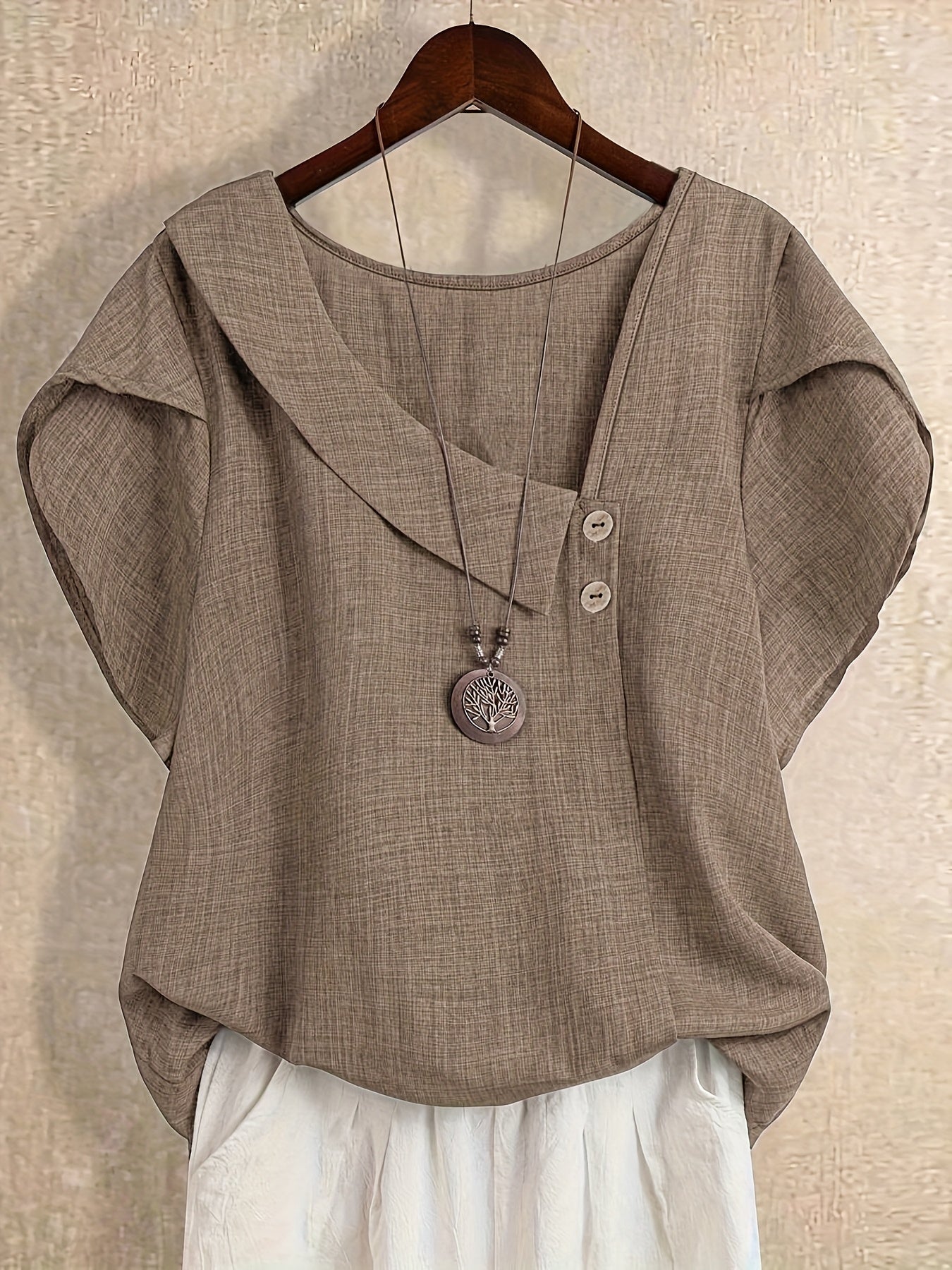 Blouse Tuniek Dames Asymmetrische Stijl Casual Elegant