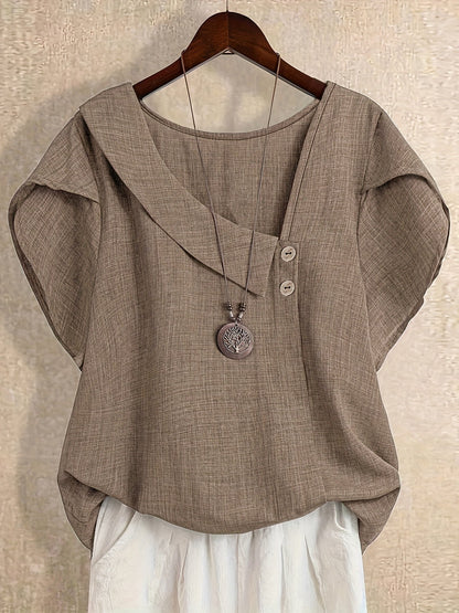 Blouse Tuniek Dames Asymmetrische Stijl Casual Elegant