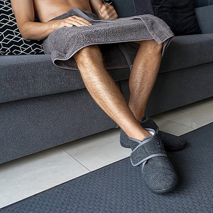 Pantoufles montantes confort à scratch pour homme – Style classique et maintien optimal