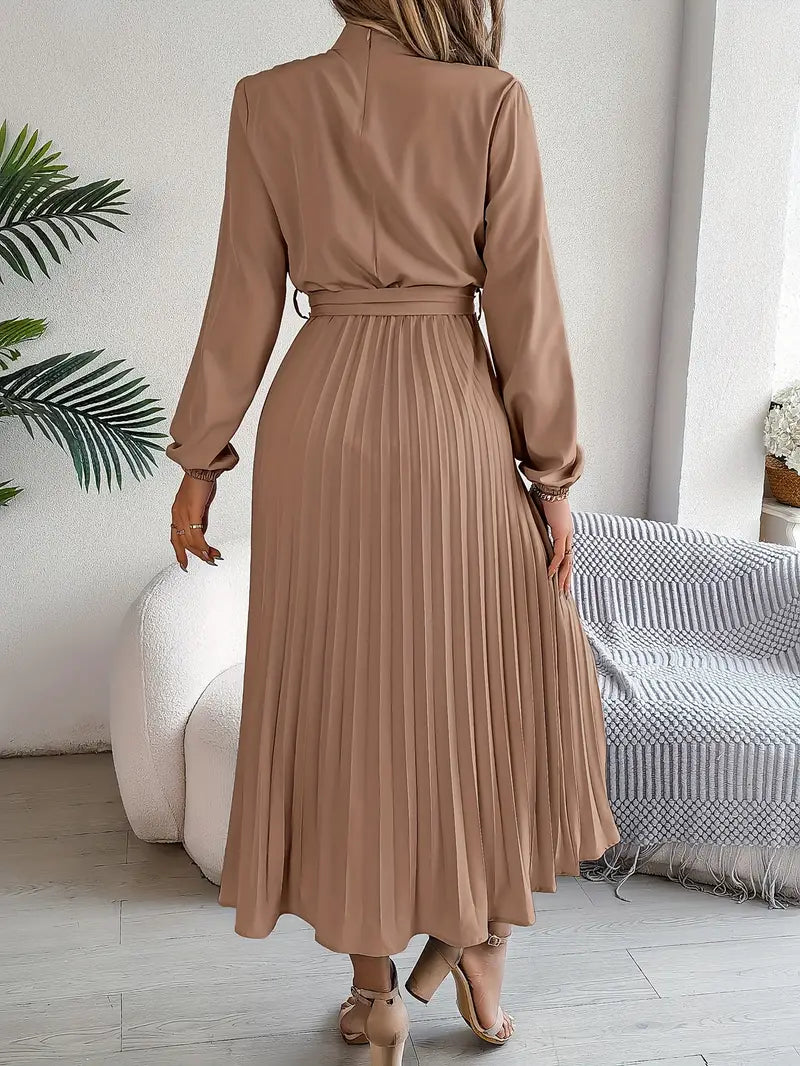 Vestido midi elegante con pliegues para mujer – Estilo refinado y versátil para ocasiones especiales