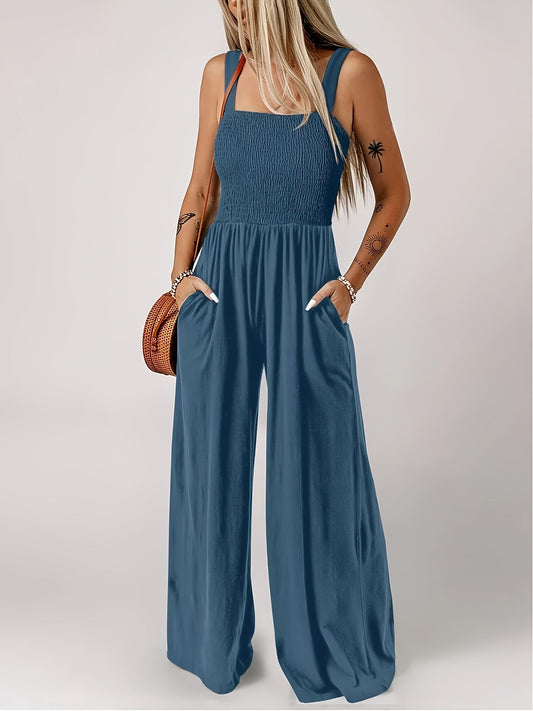 Combinaison élégante à jambes larges pour femme – Style décontracté chic printemps/été