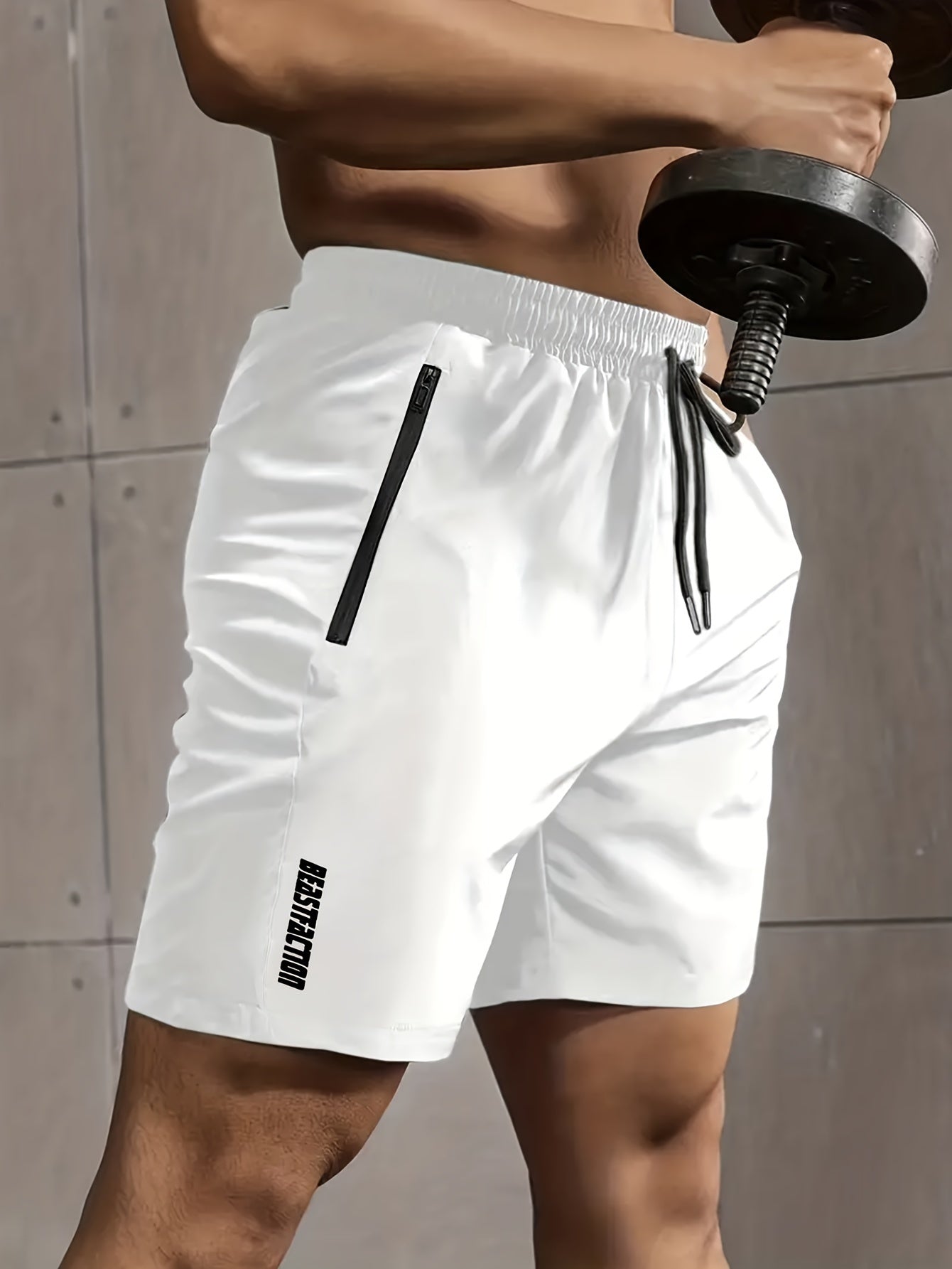 Korte sportbroek voor heren in fitnessstijl met ritszakken - Ideaal voor training en sportschool