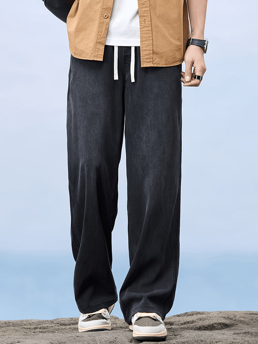 Heren casual pantalon met rechte pijpen, urban stijl voor vrije tijd en weekend
