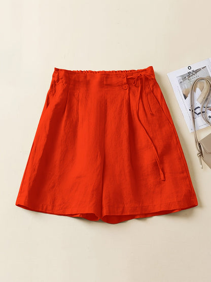 Shorts vita alta donna taglio ampio stile casual estivo