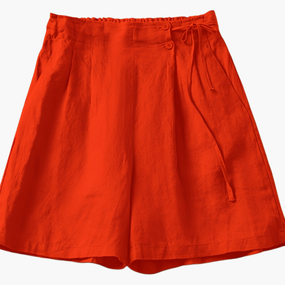 Shorts vita alta donna taglio ampio stile casual estivo