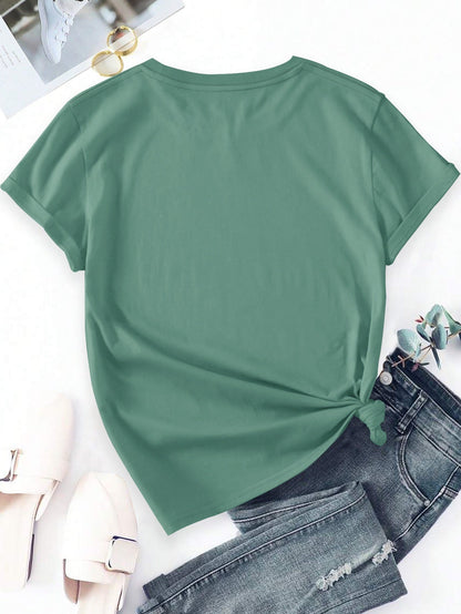 T-shirt Femme Style Décontracté avec Motif Fleurs Sauvages Illustration Botanique