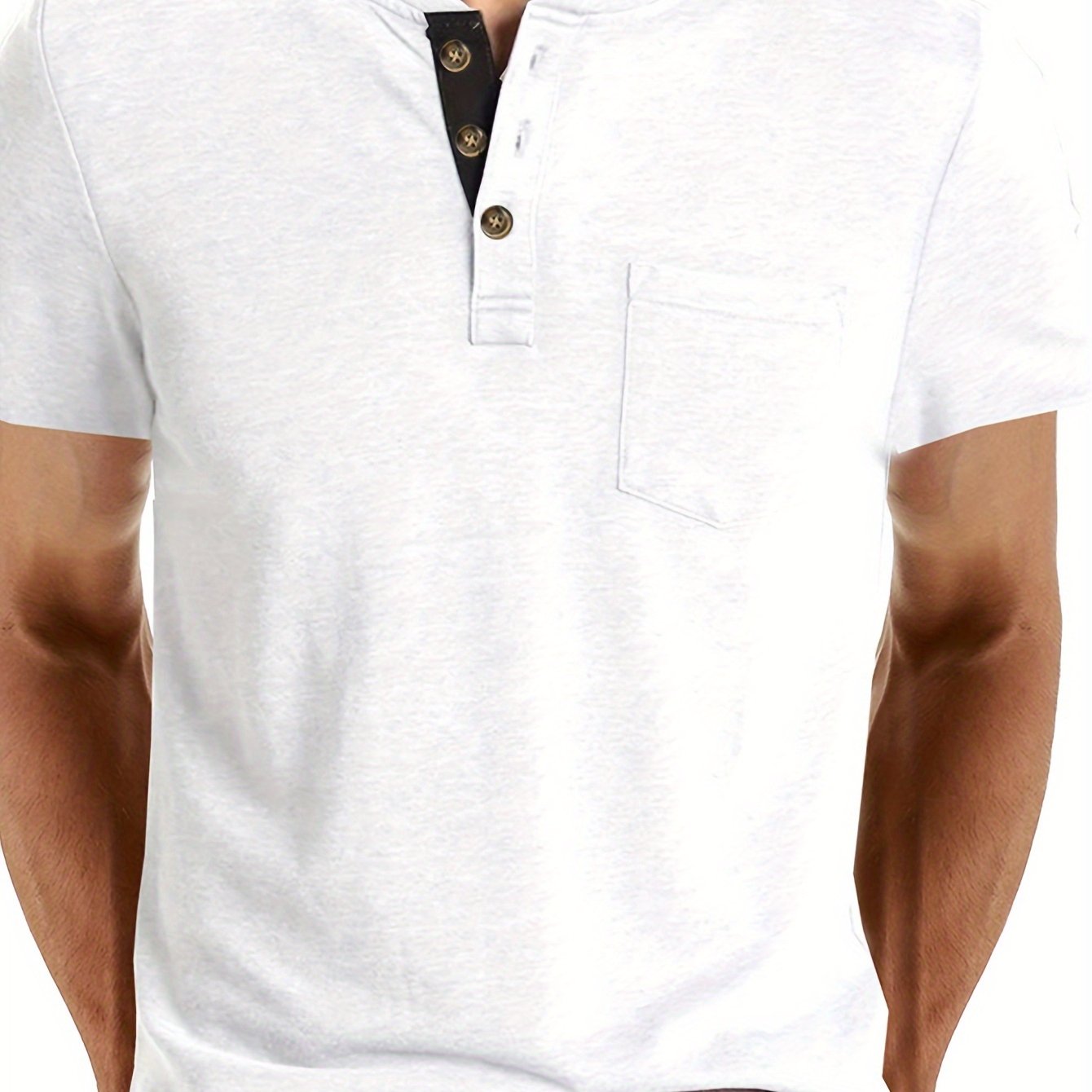 T-shirt à col tunisien décontracté pour homme – Style moderne pour usage quotidien
