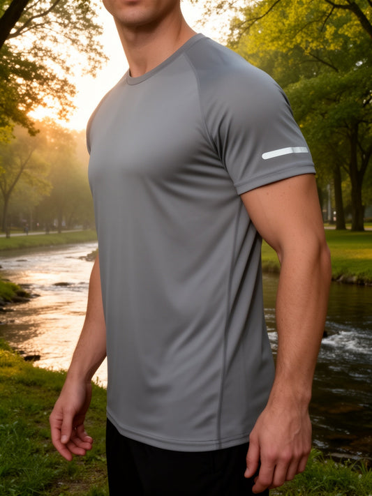 T-shirt de sport homme à manches courtes style moderne pour entraînement et running