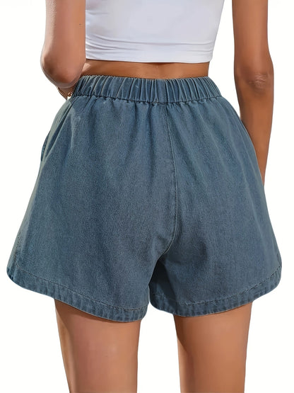Short décontracté taille élastique femme style urbain pour l'été