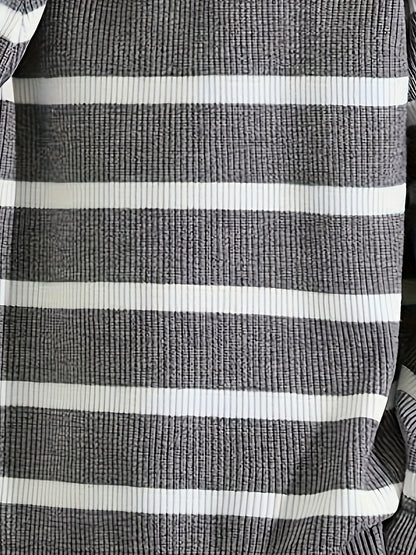 Pull décontracté zippé à rayures pour homme style automne-hiver