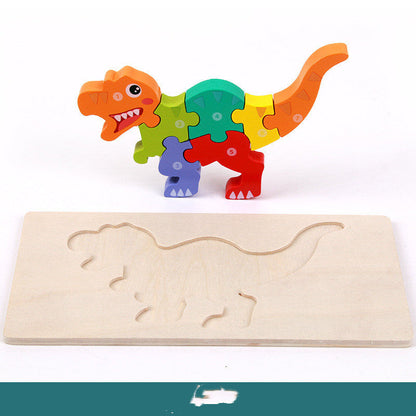 Puzzle 3D en Bois pour Enfants – Dinosaures Éducatifs et Ludiques