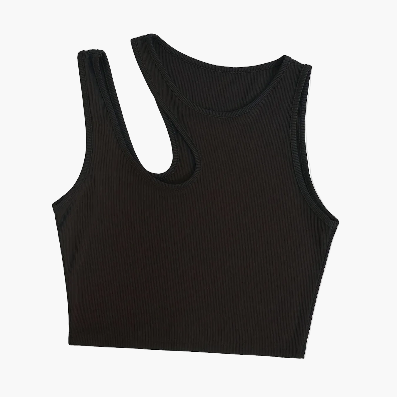 Women's trendy asymmetrical style tank top for summer - cropped fit, sexy and modern look