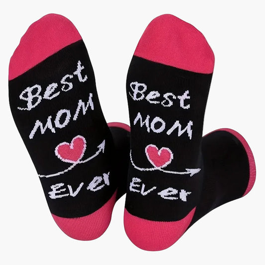 Chaussettes fantaisie femme – Meilleure maman – Cadeau original fête des mères ou anniversaire