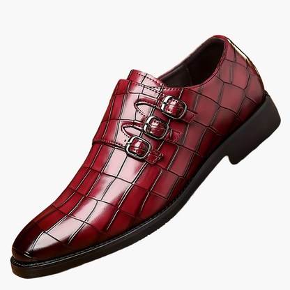 Scarpe eleganti da uomo con tripla fibbia stile vintage – eleganza formale e urbana