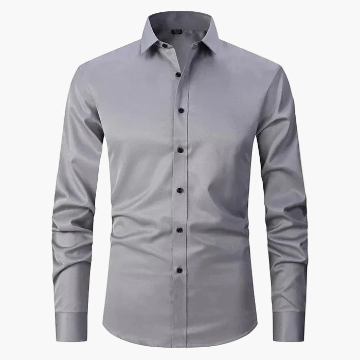 Camisa Ajustada para Hombre Elegante de Negocios y Casual – Mangas Largas, Estilo Moderno