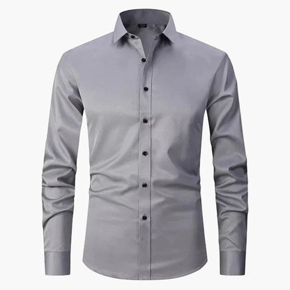 Camisa Ajustada para Hombre Elegante de Negocios y Casual – Mangas Largas, Estilo Moderno