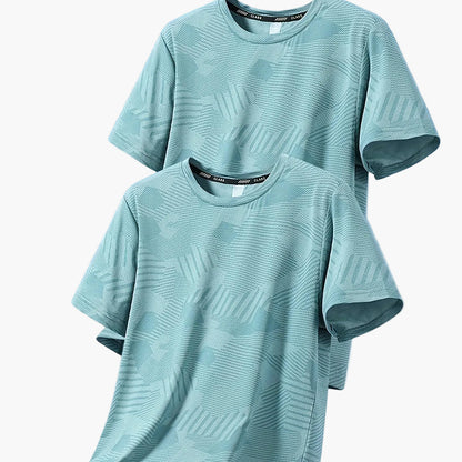 Camiseta casual para hombre estilo tropical transpirable de manga corta - Pack de 2, ideal para el verano