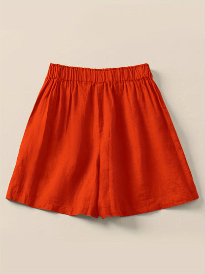 Shorts vita alta donna taglio ampio stile casual estivo