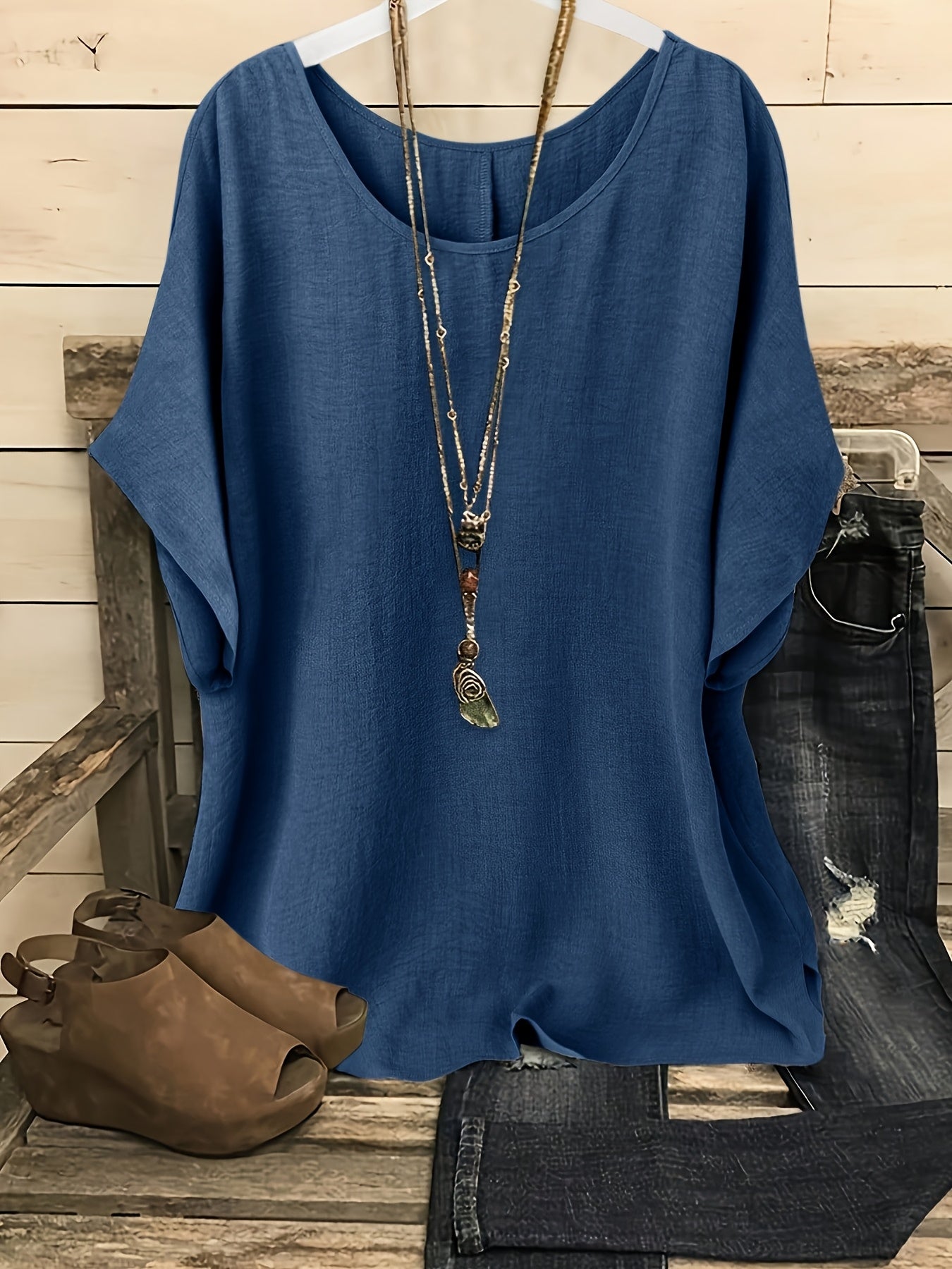Blouse ample décontractée pour femme style bohème chic – idéale pour sorties et quotidien