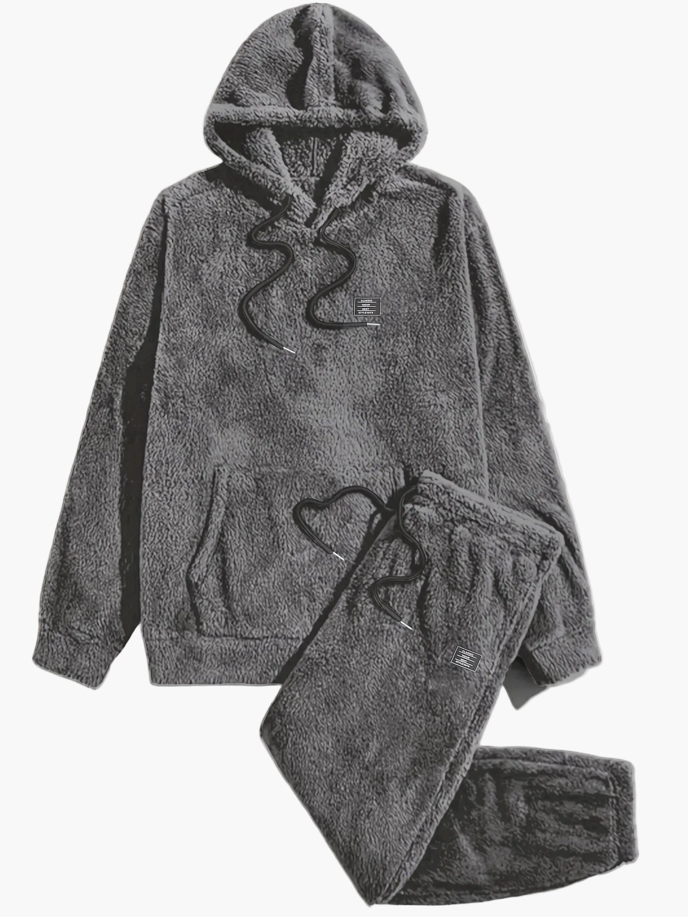 Ensemble décontracté homme survêtement style polaire à capuche pour automne et hiver