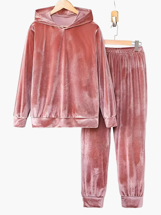 Ensemble de survêtement décontracté femme à capuche pour automne/hiver