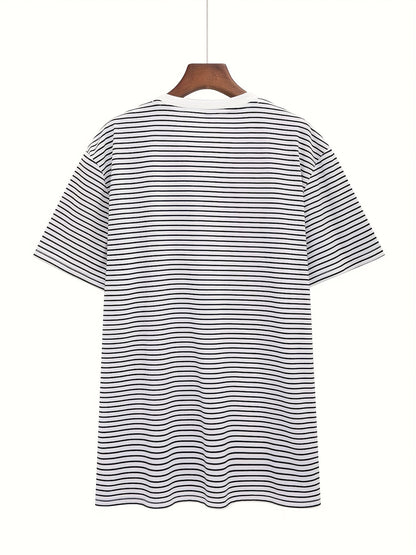 T-shirt a righe orizzontali uomo stile casual moderno maniche corte