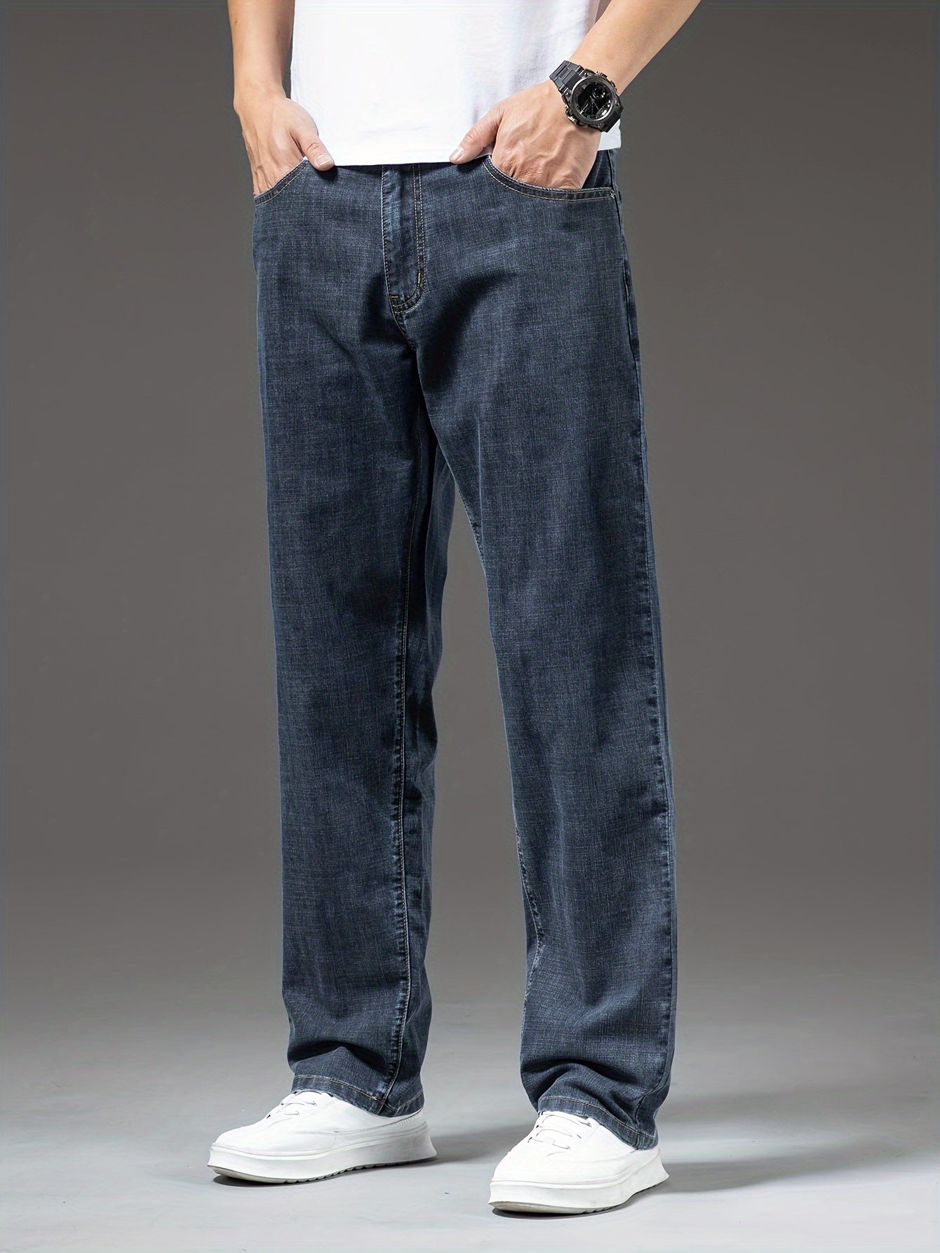 Herenjeans met rechte pasvorm, klassieke stijl, voor dagelijks gebruik