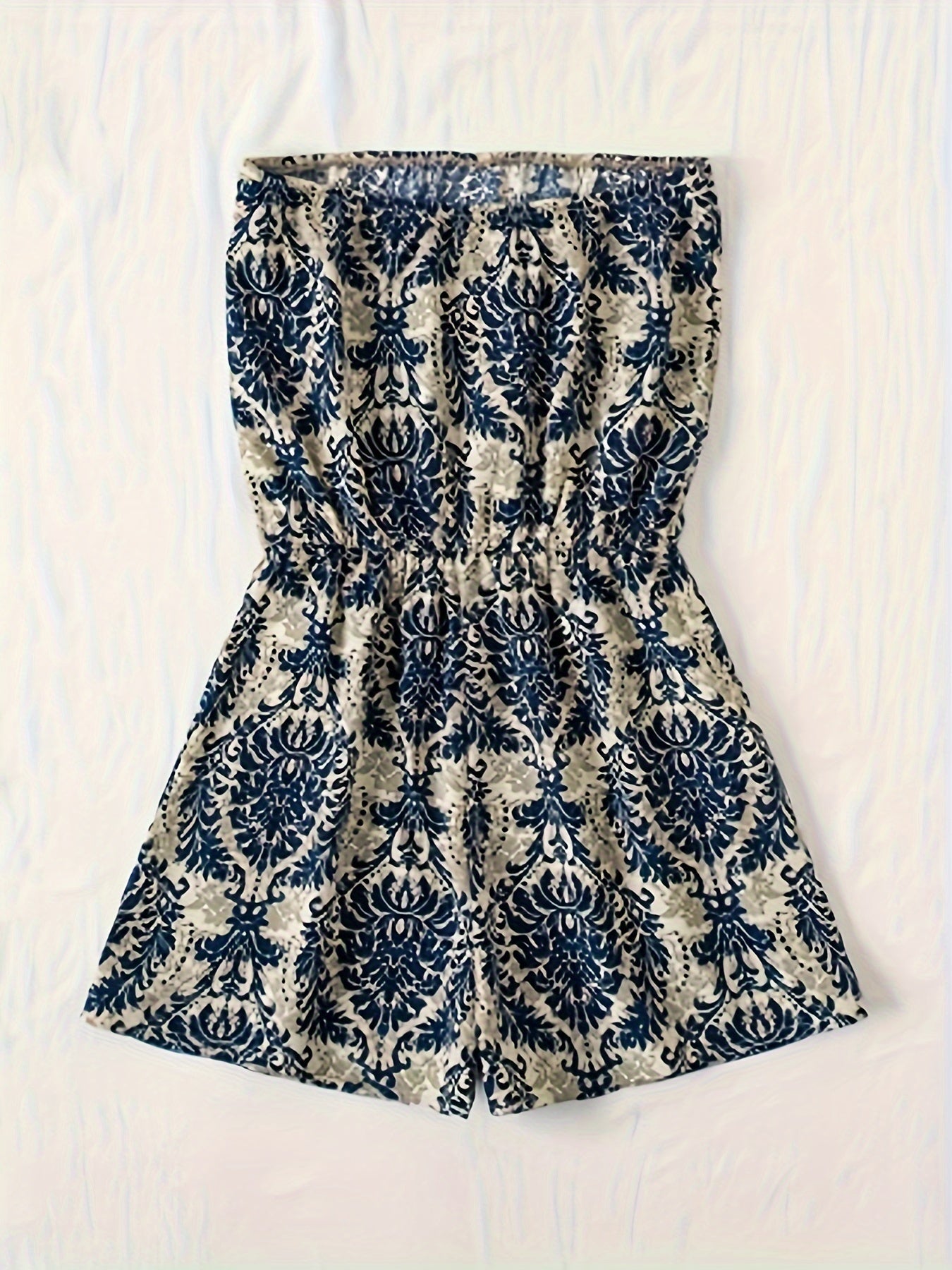 Combinaison Short Bustier Femme Style Bohème Élégant Été