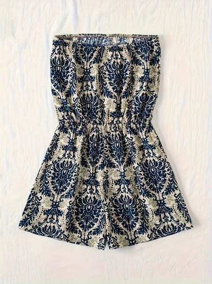 Combinaison Short Bustier Femme Style Bohème Élégant Été