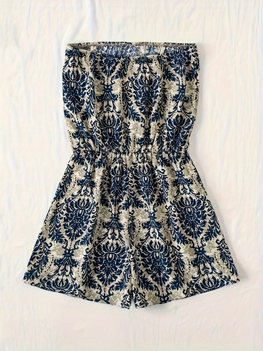 Combinaison Short Bustier Femme Style Bohème Élégant Été
