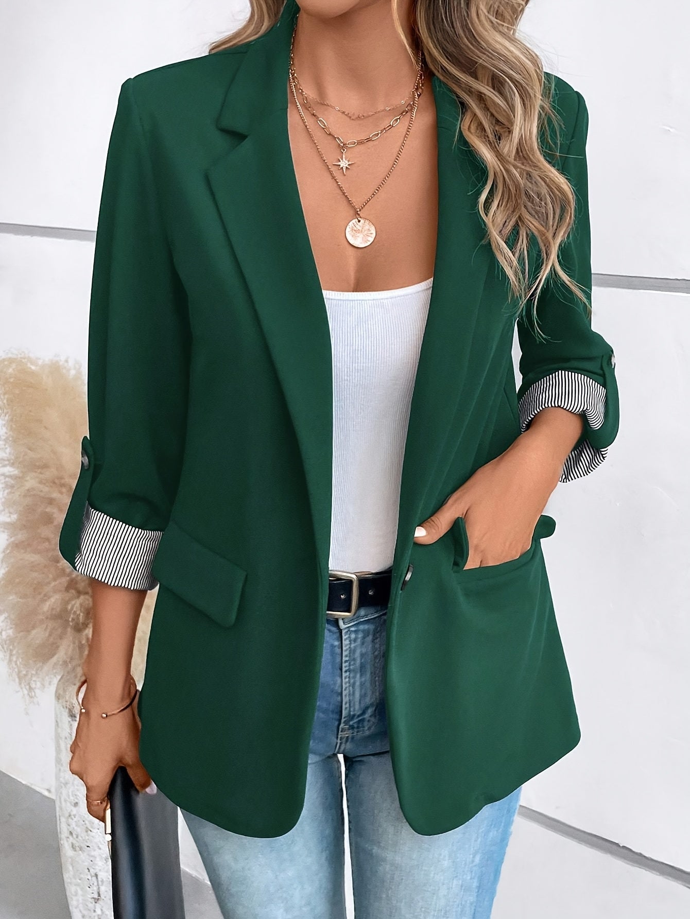 Veste Blazer Femme Élégant Style Professionnel Polyvalent