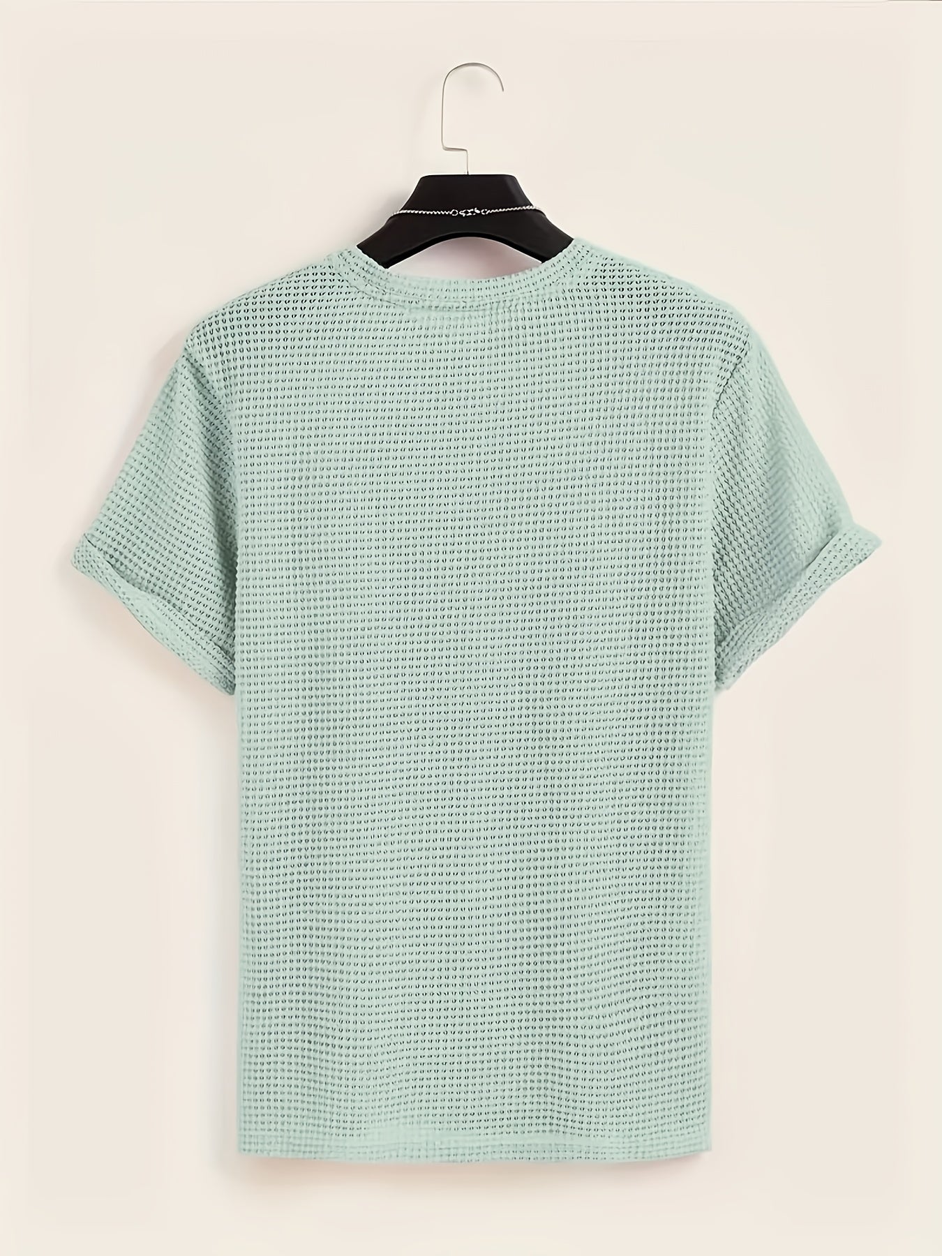 T-shirt décontracté à manches courtes pour homme style moderne avec texture ajourée