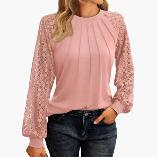 Haut élégant manches longues femme style chic décontracté pour bureau et sorties