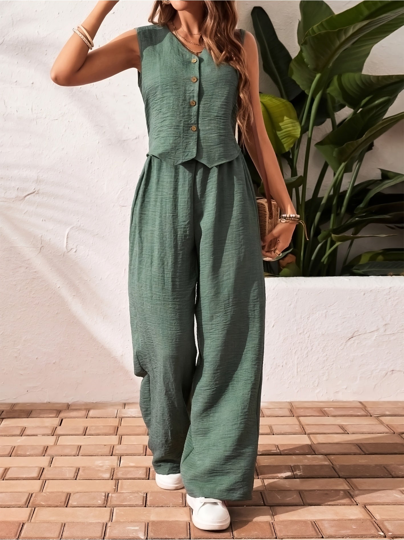 Elegant ærmeløs vestedragt til kvinder – Chic og afslappet look
