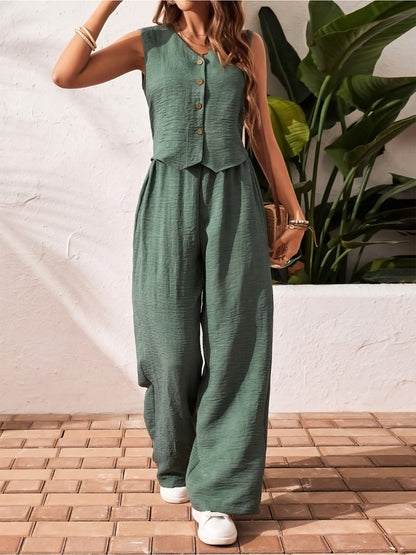 Elegant ærmeløs vestedragt til kvinder – Chic og afslappet look