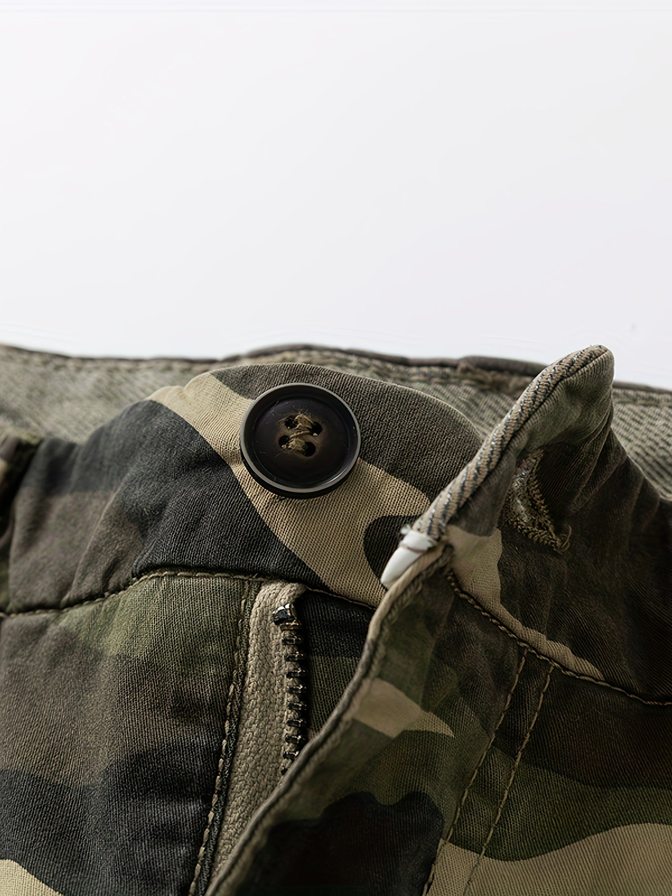 Kort cargo camouflage-stil militærbukser til mænd – Ideel til udendørs, fritid og ferie