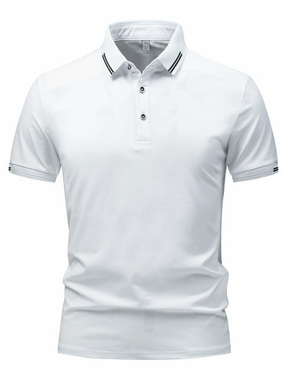 Polo décontracté pour homme à col boutonné style urbain