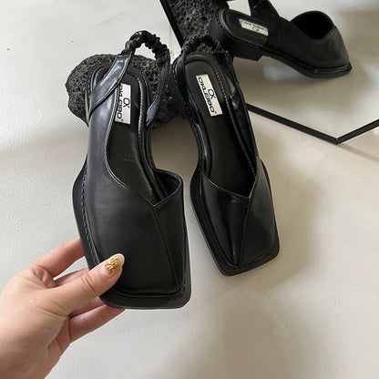 Carol – Chaussures Mode à Talon Bas et Dos Ouvert