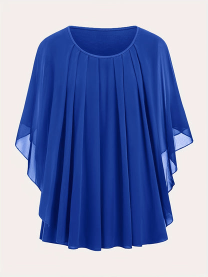 Blouse cape élégante femme grande taille style soirée ample