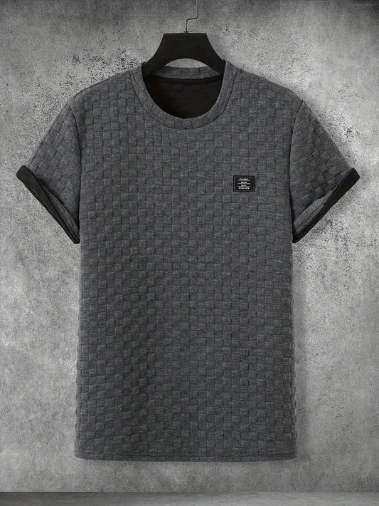T-shirt homme manches courtes style urbain à motif gaufré moderne