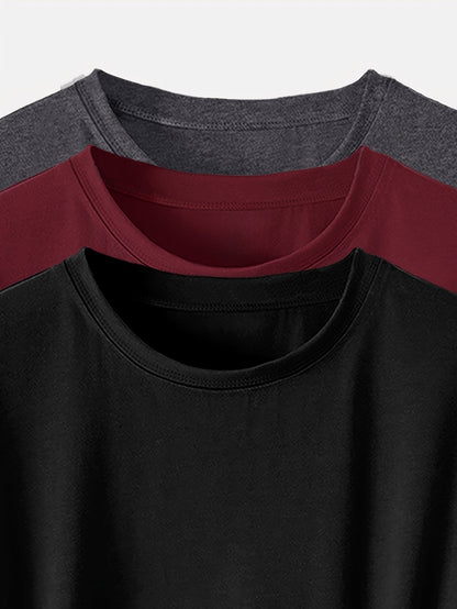 Set di 3 t-shirt basiche girocollo da donna – Stile casual e versatile