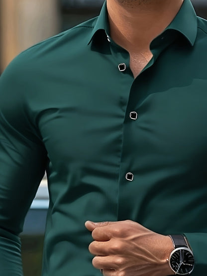 Elegant long-sleeve shirt for men - Slim fit, business and urban style